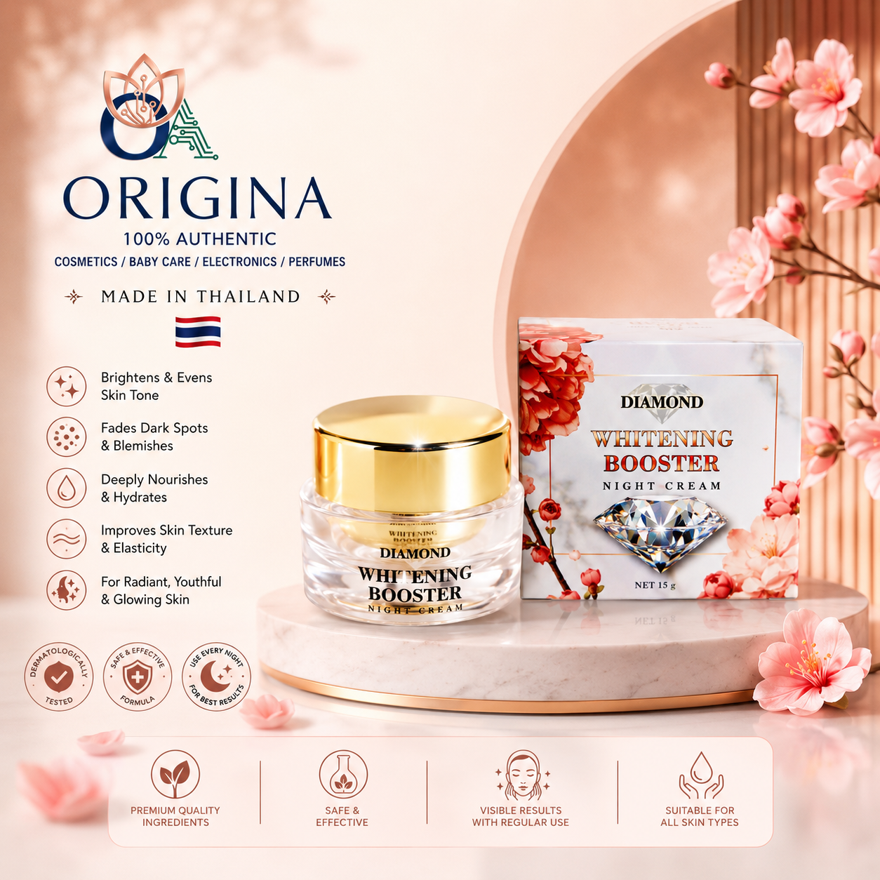 Diamond Whitening Booster Night Cream